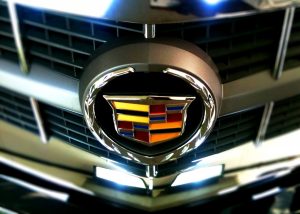 Cadillac emblem on the front of a Cadillac vehicle. - Waldorf Chevrolet Cadillac