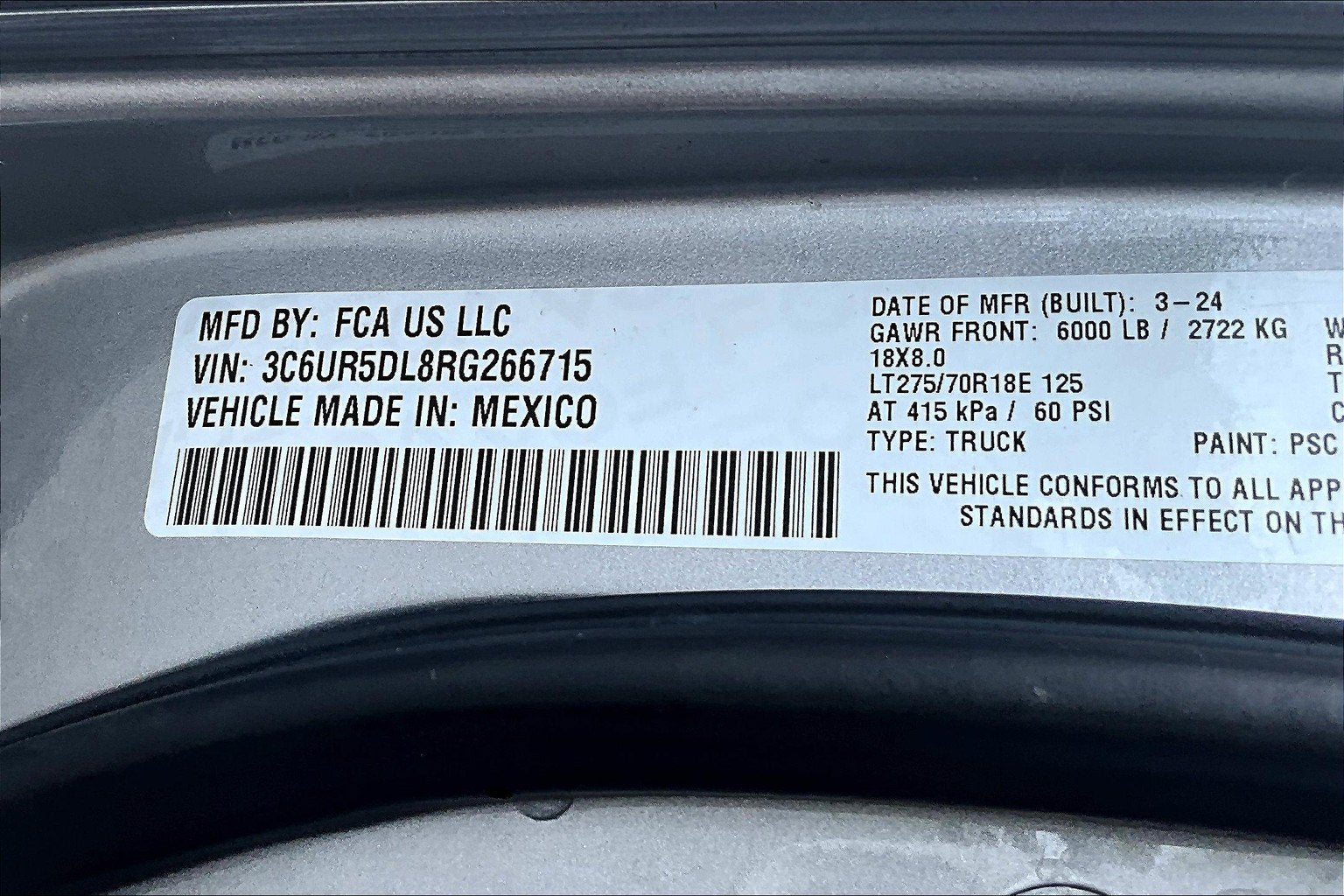 2024 RAM 2500 Big Horn Crew Cab 4x4 6'4' Box