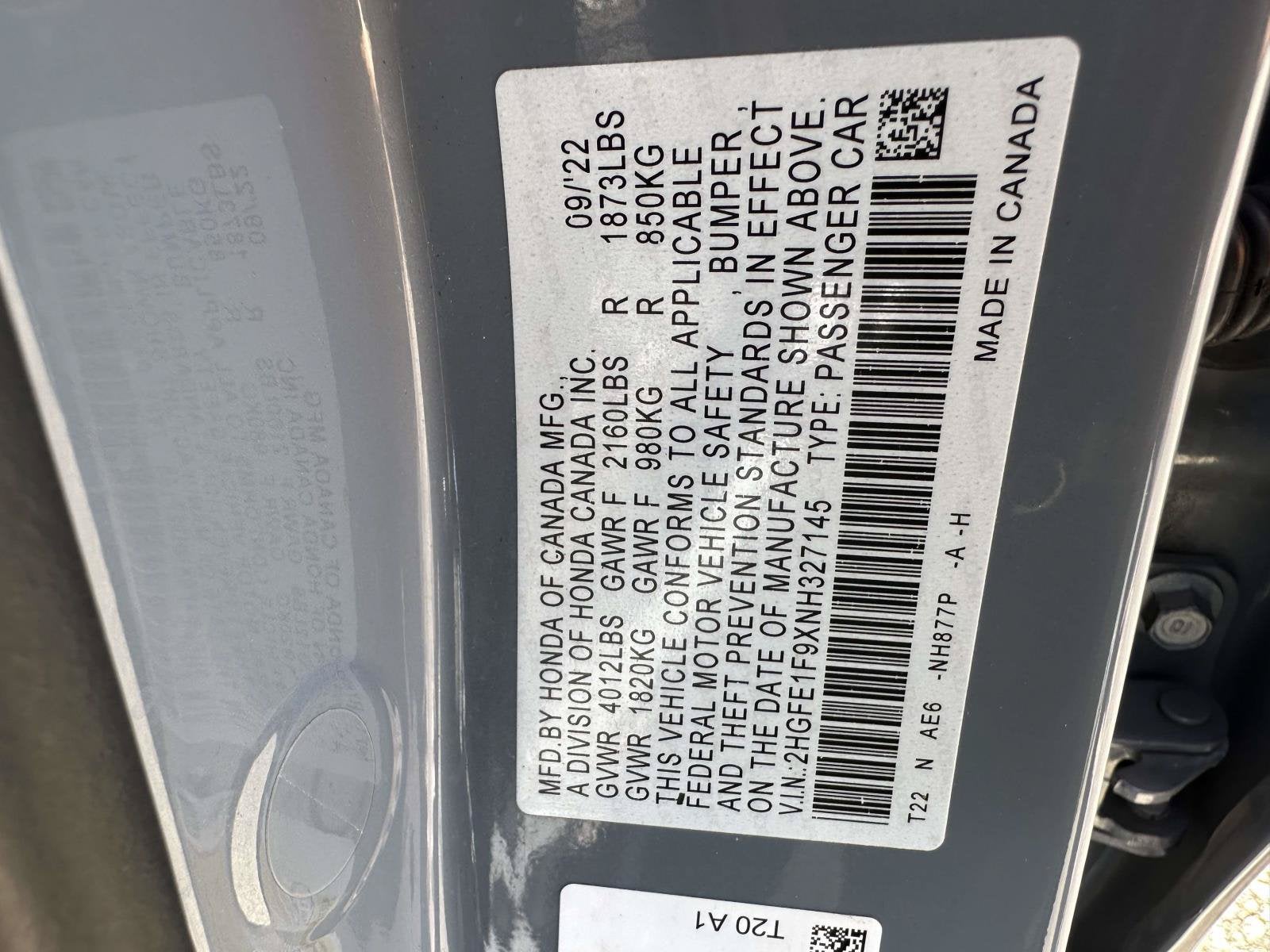 2022 Honda Civic Sedan Touring