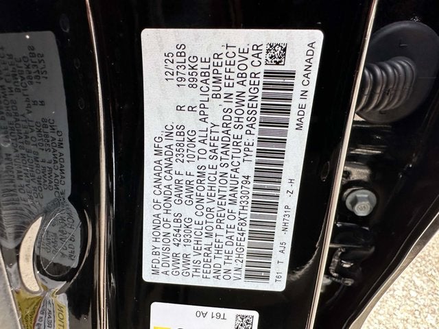 2026 Honda Civic Sedan Hybrid 2WD Sport Touring Hybrid