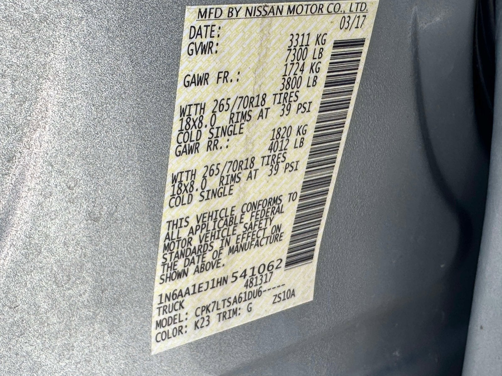 2017 Nissan Titan SV