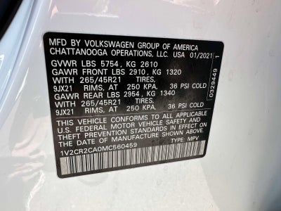 2021 Volkswagen Atlas 3.6L V6 SEL R-Line