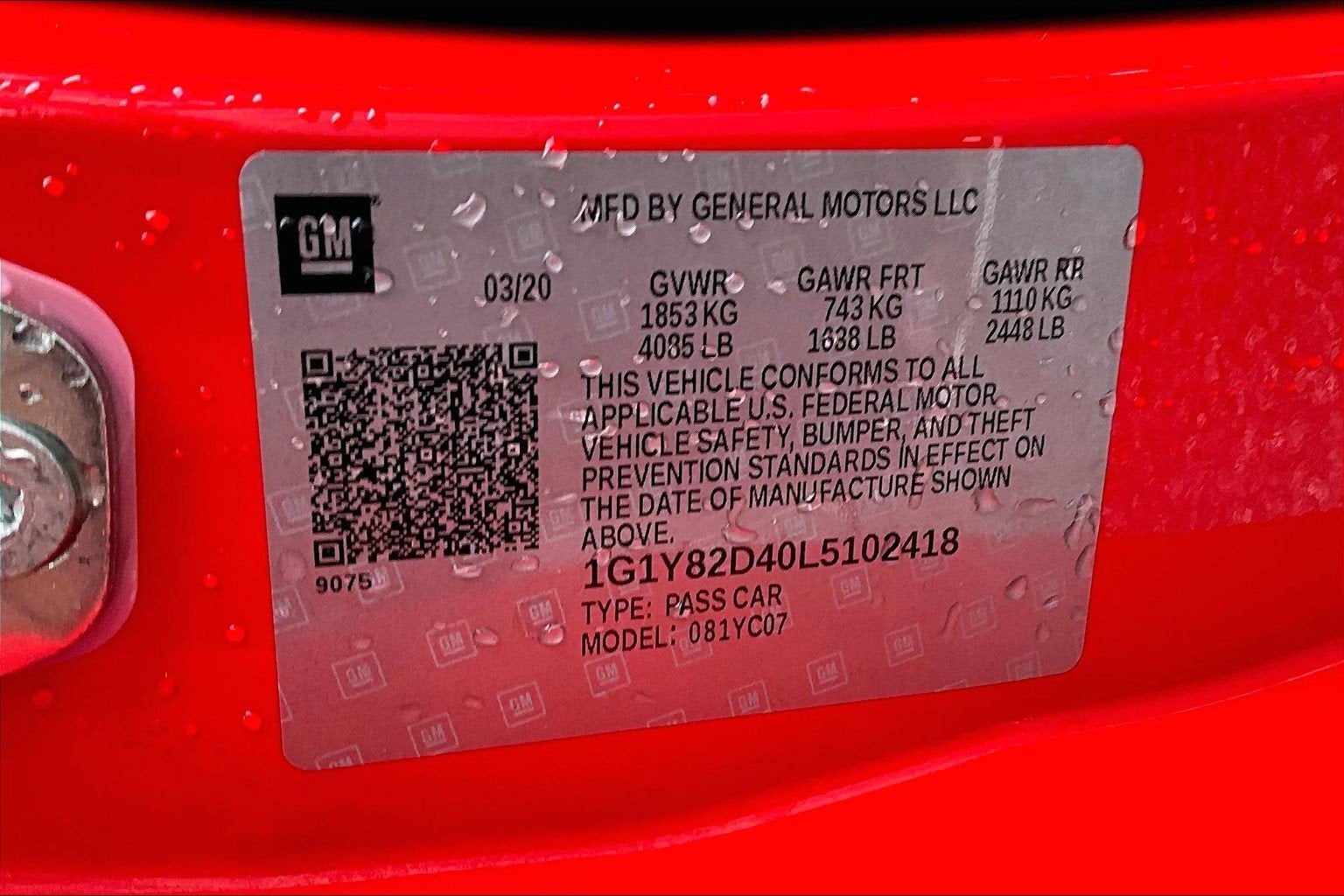 2020 Chevrolet Corvette Stingray 3LT