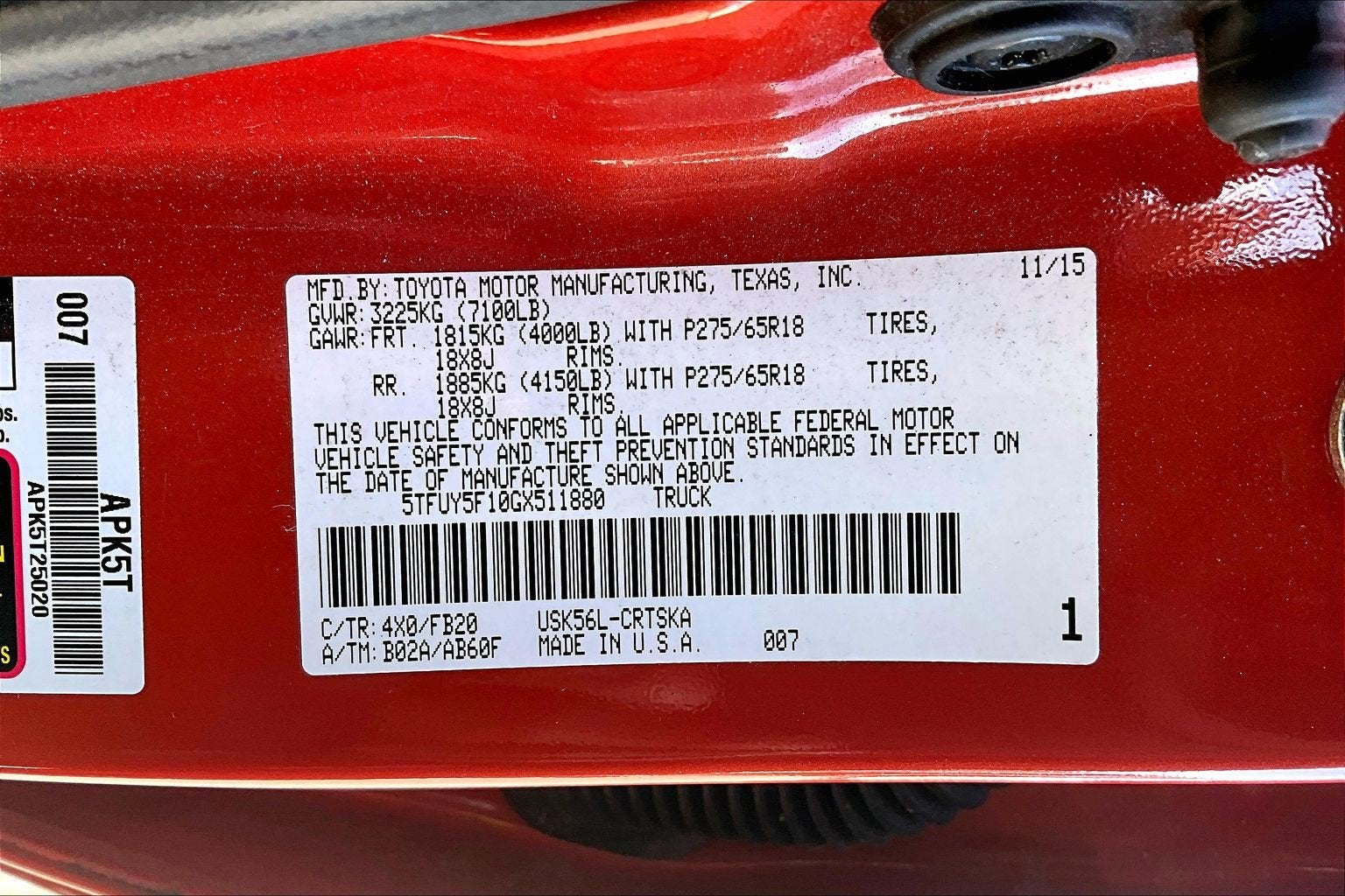 2016 Toyota Tundra 4WD Truck SR