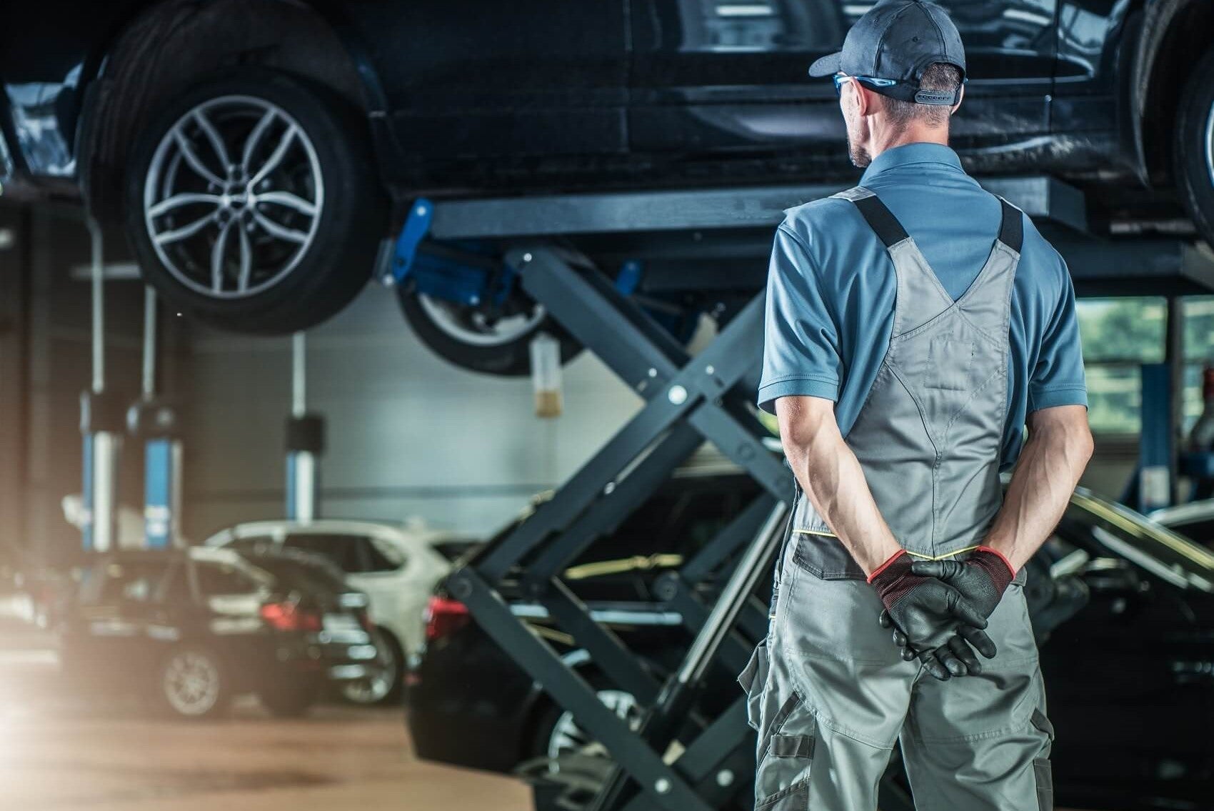 Man working on vehicle